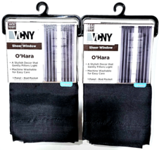 2 Pack VCNY Home Sheer Window O&#39;Hara 60x84 In L Black Polyester - $21.99