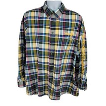 Wrangler Twenty X Embroidered Button Down Shirt Size 2XL Blue Plaid Long Sleeve - £34.92 GBP