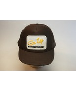 Vintage Brown Snapback Hat Cap &quot;Go Up With Montgomery&quot; Patch on Otto Tag - £10.05 GBP