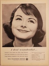 1953 Print Ad Bell Telephone System Long Distance Lady Feels Wonderful - £12.39 GBP