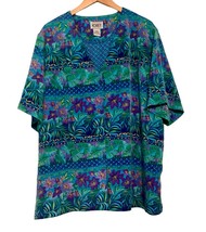 Koret Layered Top Womens Size 22W Colorful Short Sleeve Blouse Purple Tu... - $276.80 MXN