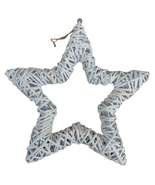 White Wash Wicker Open Star Christmas Decoration - £22.71 GBP