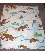 Vintage 1999 Hanna-Barbera SCOOBY-DOO &amp; SHAGGY  Twin Size FLAT Sheet 1990&#39;s - $19.80