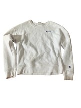 Champion reverse weave sweatshirt white crewneck embroidered vintage size S - $19.24