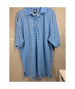FootJoy Golf Polo Shirt Mens Blue Striped Short Sleeve Sports Pullover S... - $24.95
