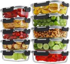 Versatile Glass Storage Containers Set - 10 Pack with Locking Lids, BPA-... - $69.25
