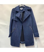 Calvin Klein Womens 2 Navy Blue Faux Suede Open Front Jacket NWT CK53 - $1,460.56 MXN