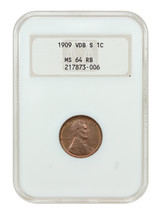 1909-S VDB 1C NGC MS64RB (OH) - £2,645.97 GBP