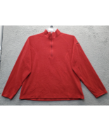 L.L. Bean Fleece Sweater Women XL Red Long Sleeve 1/4 Zip Mock Neck Pull... - $378.53 MXN