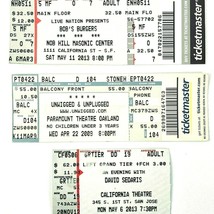 Bobs Burgers David Sedaris Spinal Tap 3 SF Comedy Concert Ticket Stubs 2009-2013 - £18.91 GBP