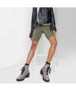 Wild Fable Women&#39;s High Rise Cotton Bike Shorts X-SMALL Olive Green New ... - $20.54 CAD