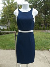 Nwt Adrianna Papell Fab Navy&amp;White Dress 8 - $69.99