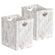 2 Packs Wood Trash Can Rustic Waste Basket Small Wooden Garbage Can With... - £53.46 GBP