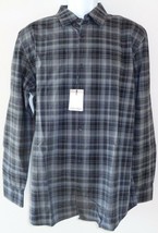 Calvin Klein Size Large 404W164 MC TRANS Black Cotton New Mens Button Do... - £53.80 GBP