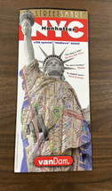 Map of NYC Manhattan, New York, Folded &amp; Laminated by vanDam Maps (Street Smart) - £9.64 GBP