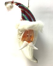 Santa Claus Christmas ornament glass 7”  flaws 56006B-1 as is - $272.75 MXN