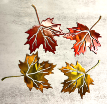 Maple Leaves (Set of 4 smaller) - Metal Art Accents - Fall Colored - $23.73