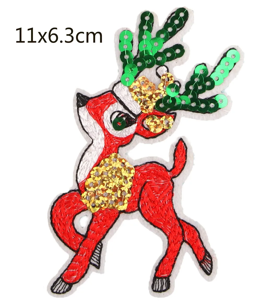 Buy Cartoon Christmas Deer Shoes Embroidered Chapter Embroidery Cloth St... - £13.12 GBP