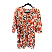 Old Navy girls Size XL 14 16 Orange Pink Floral Puffy 3/4 sleeve Peasant... - $27.09 CAD