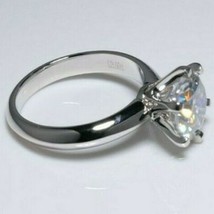 3CT Round Moissanite Womens Engagement Ring 14K White Gold Plated Tests Positive - £65.44 GBP