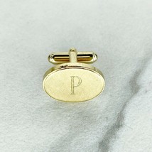 Gold Tone Vintage Signed P Initial Letter Single Cufflink - £4.66 GBP