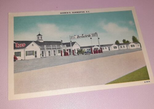 Primary image for Goodwin's Motor Court Motel Restaurant Esso Gas Station Summerton, NC Postcard