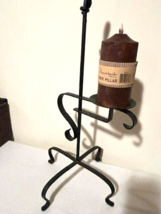 Wrought iron Candle holder with led pillar candle- SALE image 2