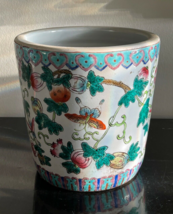 Vintage Chinese Famille Verte Fruits Design Pottery Jardiniere Planter - £389.49 GBP