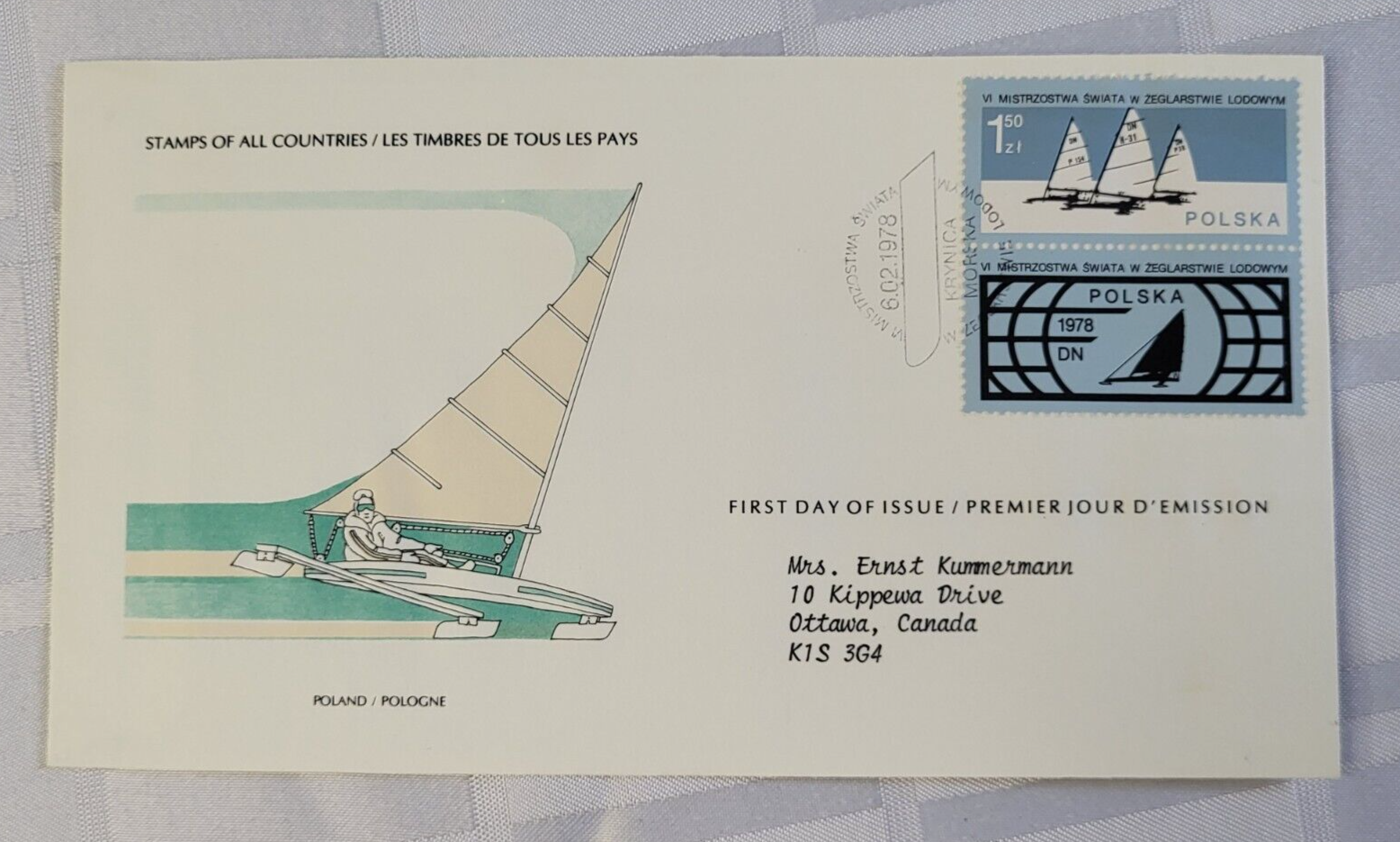 Primary image for 1978 POLAND FIRST DAY OF ISSUE STAMPED AND DATED ENVELOPE SAIL BOAT POST OFFICE