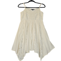 American Eagle Womens Size 4 Mini Dress Cream Ivory Lace Boho Babydoll P... - $16.61