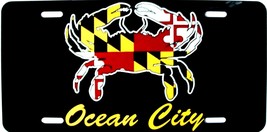 Ocean City Maryland Crab with Flag Design License Plate - $281.42 MXN