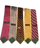 Tommy Hilfiger 100% Silk Tie Necktie Stripe Geo Red Blue Gold 3.5&quot; Lot of 5 - £25.04 GBP