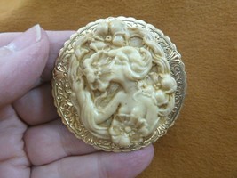 (CM154-9) WOMAN flower flowers GARDEN CAMEO Pin Pendant Jewelry brooch necklace - £25.61 GBP
