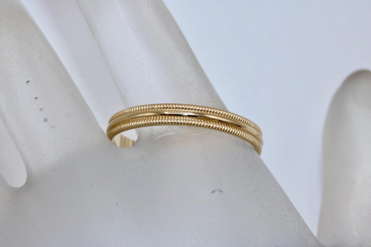 10K Yellow Gold 3mm Milgrain Edge Wedding Band Ring Size 11 Item image 3
