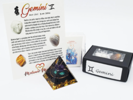 Gemini Crystal Gift Set ~ Gemini Energy. Orgone Pyramid, Crystals, Lepidolite  - £39.96 GBP