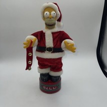 2005 Animated Homer Simpson Santa D&#39;oh, Ho Ho! Talks Sings Gemmy 12.5” Tall - £19.49 GBP