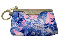 Lilly Pulitzer Key Fob Zipper Wallet Blue/Pink - $12.34
