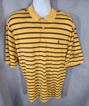 Polo Golf Ralph Lauren Pima Cotton Yellow Striped Short Sleeve Men Polo ... - $12.16