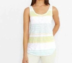 Womens Tank Levis Yellow, White, Blue Striped Relaxed Top Shirt-size XS - £15.90 GBP