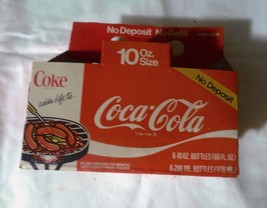 Coca Cola 6 Pack Carrier Carton 10oz No Deposit Coke Adds Life to Grill Hot Dog - £3.13 GBP