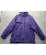 REI Rain Jacket Women Size 8 Purple Lined Adjustable Waist Snap Front In... - $53.73 CAD