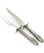 Vintage Carving Knife 8&quot; Blade &amp; Fork Set Stainless Steel Silver Plated ... - £31.10 GBP