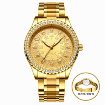 Fenzun Gold-Plated Diamond Dial Twelve Zodiac Men's Watch Waterproof Men's Gift  - £36.19 GBP
