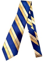 Covington Navy Gold Honey Diagonal Striped 100% Silk Classic Mens Neck Tie - £8.00 GBP