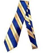 Covington Navy Gold Honey Diagonal Striped 100% Silk Classic Mens Neck Tie - £7.99 GBP