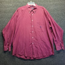 VTG Nautica Long Sleeve Men&#39;s Sz XL Button-Down Pocket Dress Shirt Red - $16.45