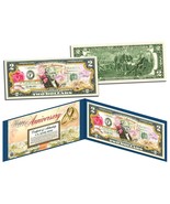 HAPPY ANNIVERSARY Keepsake Gift Colorized $2 Bill U.S. Legal Tender with... - £11.13 GBP