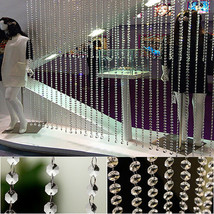 33ft/10m Clear Acrylic Crystal Beads Strand Window Door Wedding Garland ... - £9.09 GBP