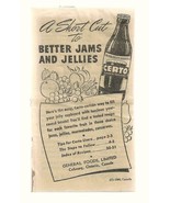 1949 Certo General Foods A Short Cut To Better Jams and Jellies pamphlet... - £4.16 GBP