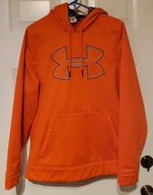 Under Armour Hoodie Loose Size M Orange Embroidered Logo - $17.46